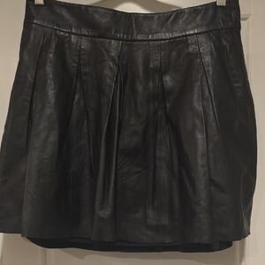 Banana Republic Black Leather Mini Skirt